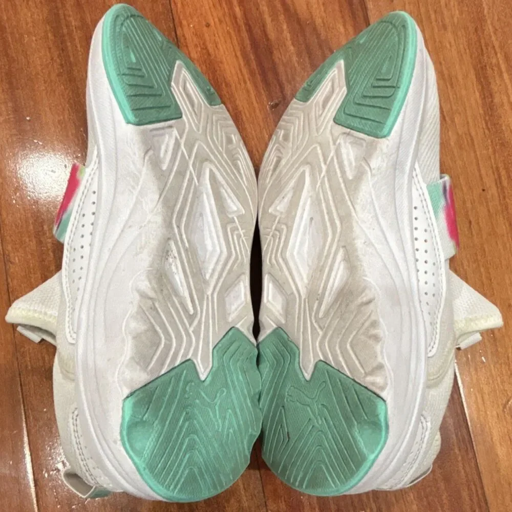 PUMA Adelina Girls Kids White Multicolor Slip On Mesh Low Top Sneakers Sz 3